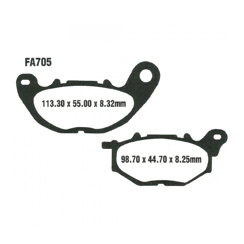 Plaquettes de frein EBC Carbone Scooter - SFAC705