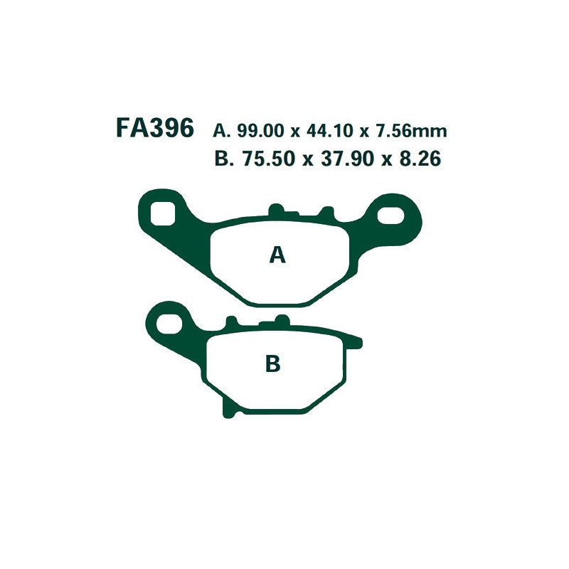 Plaquettes de frein EBC Scooter Métal Fritté Double H - SFA396HH