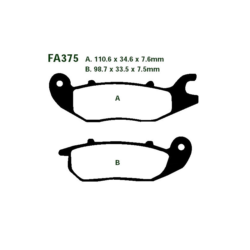 Plaquettes de frein EBC Organiques Scooter - SFA375