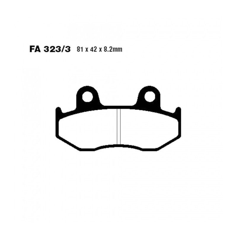 Plaquettes de frein EBC Scooter Métal Fritté Double H - SFA323/3HH