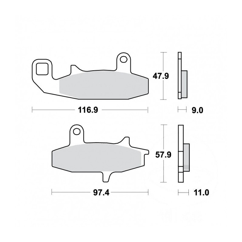 Plaquettes de frein TRW Métal Fritté Street SV - MCB597SV