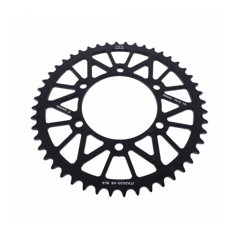 Couronne Moto Alu 48 Dents PAS 520 Noir JT Sprockets - JTA2020.48BLK