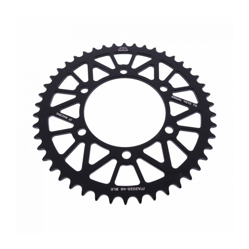 Couronne Moto Alu 46 Dents PAS 520 Noir JT Sprockets - JTA2020.46BLK