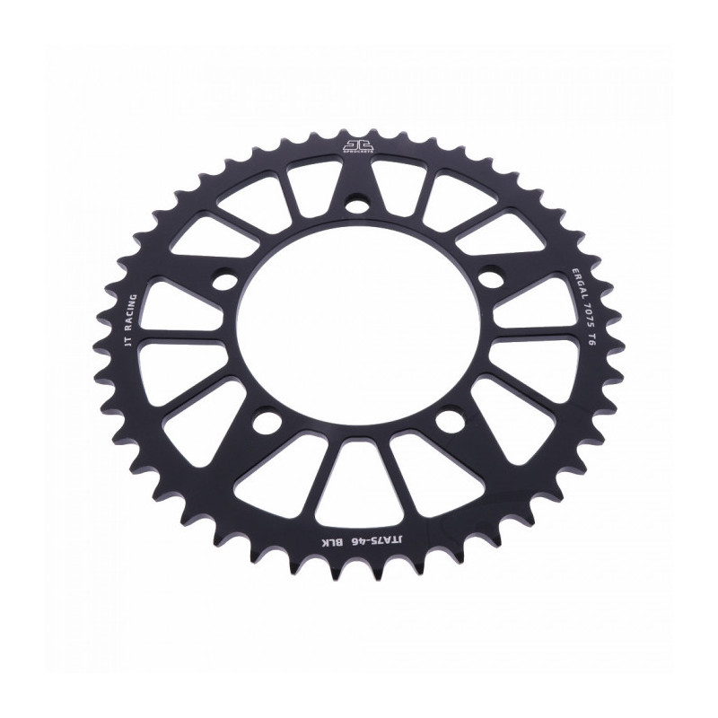 Couronne Moto Alu 46 Dents PAS 520 Noir JT Sprockets - JTA75.46BLK