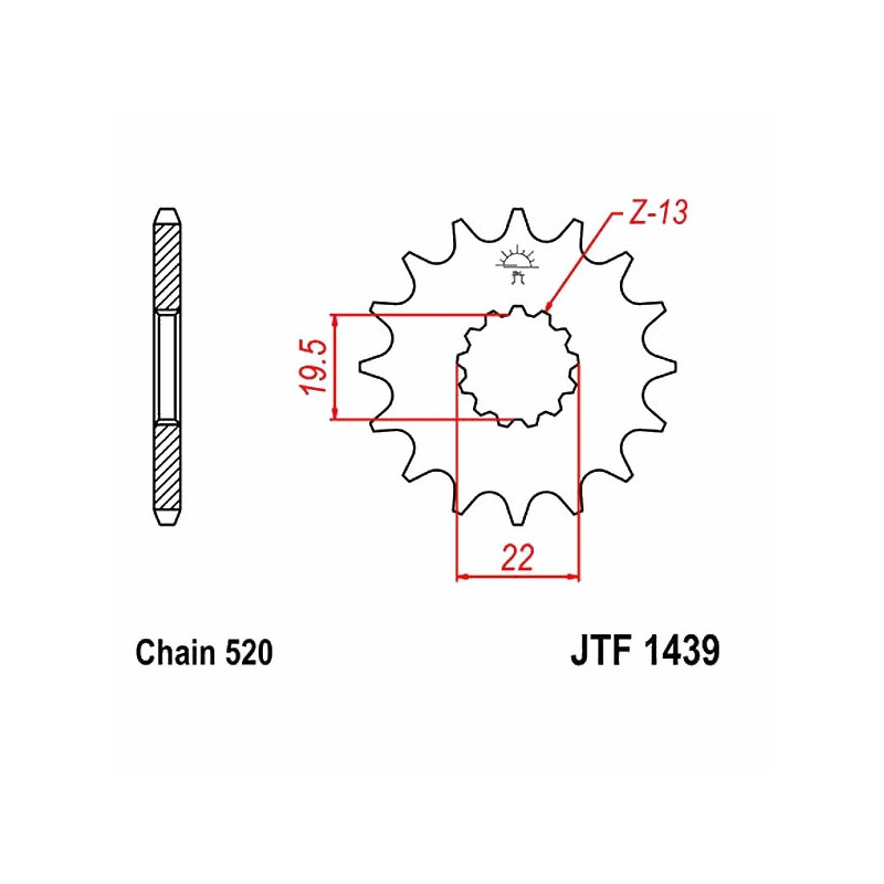 Pignon Moto Acier 11 Dents PAS 520 JT Sprockets - JTF1439.11