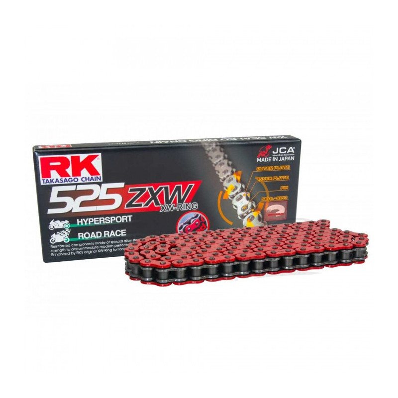 Chaîne de transmission RK ZXW 520 Rouge 114 Maillons