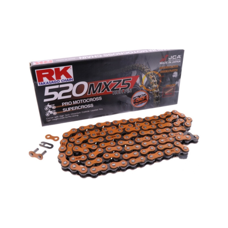 Chaîne de transmission RK MXZ5 520 orange 116 maillons