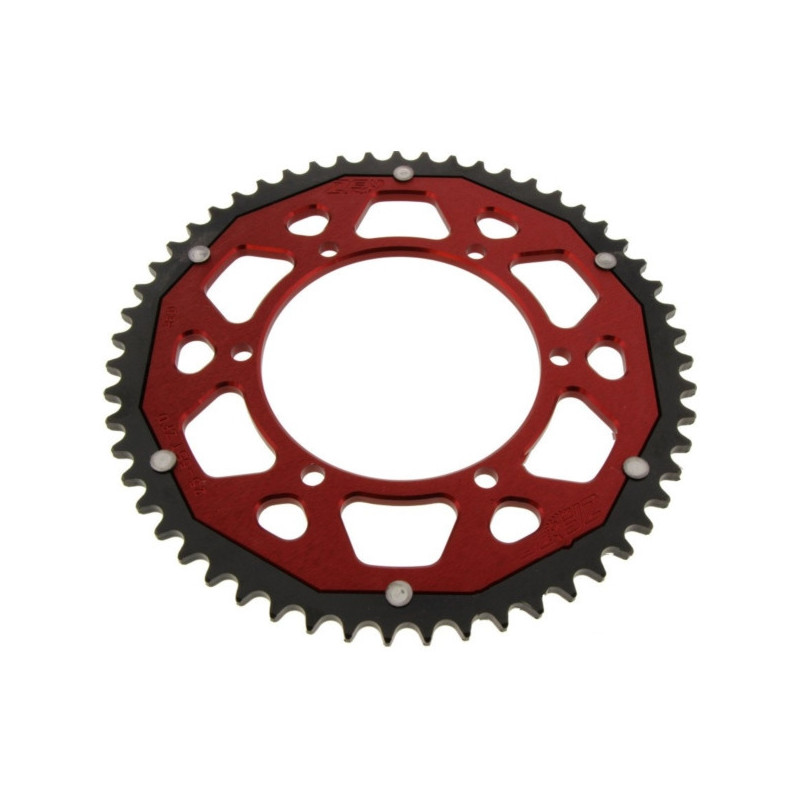 Couronne Moto Bimatière 55 Dents PAS 428 Rouge