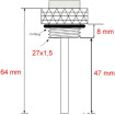 Jauge indicateur Température d'huile M27 x 1.5 mm