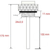 Jauge indicateur Température d'huile M24 x 3.0 mm