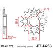 Kit chaine JT 520 X1R3 SUZUKI  DR350S SK42B  inferieur à  93