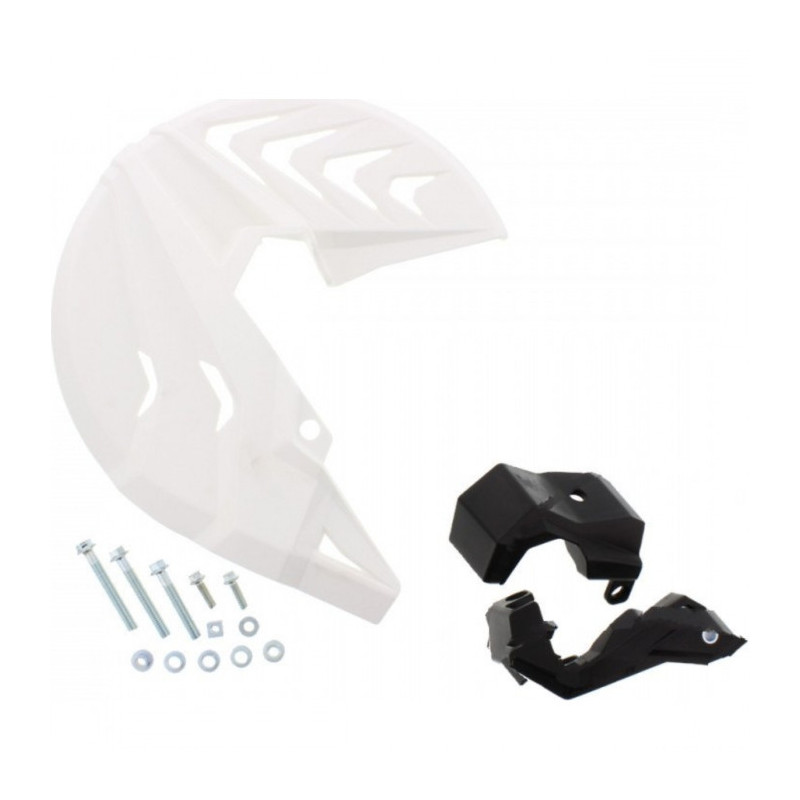 Kit Protections Disque Avant/Bas Fourche Moto MX Polisport Noir/Blanc Kawa KX 250/450 F /4T C 13-21