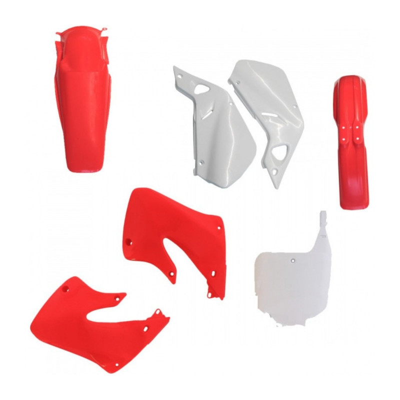 Kit Plastiques Complet Moto MX Polisport Rouge/Blanc Honda CR 125/250 R 97-99