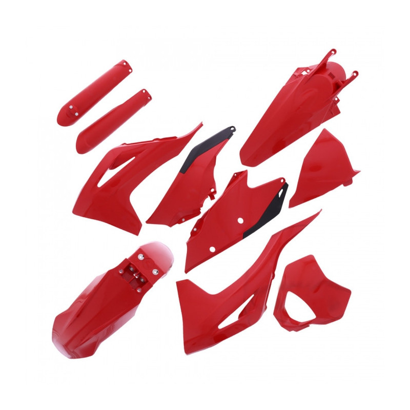 Kit Plastiques Complet Moto MX Polisport Rouge Gas Gas EC/C 50à450 21-23