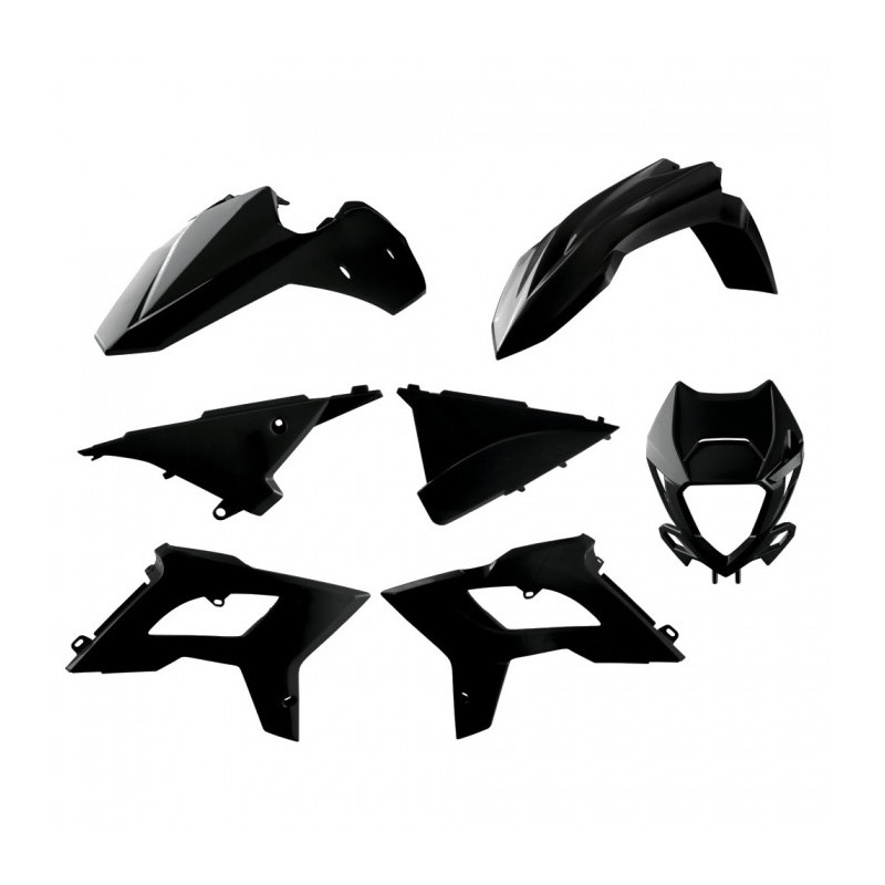 Kit Plastiques Complet Moto MX Polisport Noir Restylage 22'  Beta RR 125à498 12-17