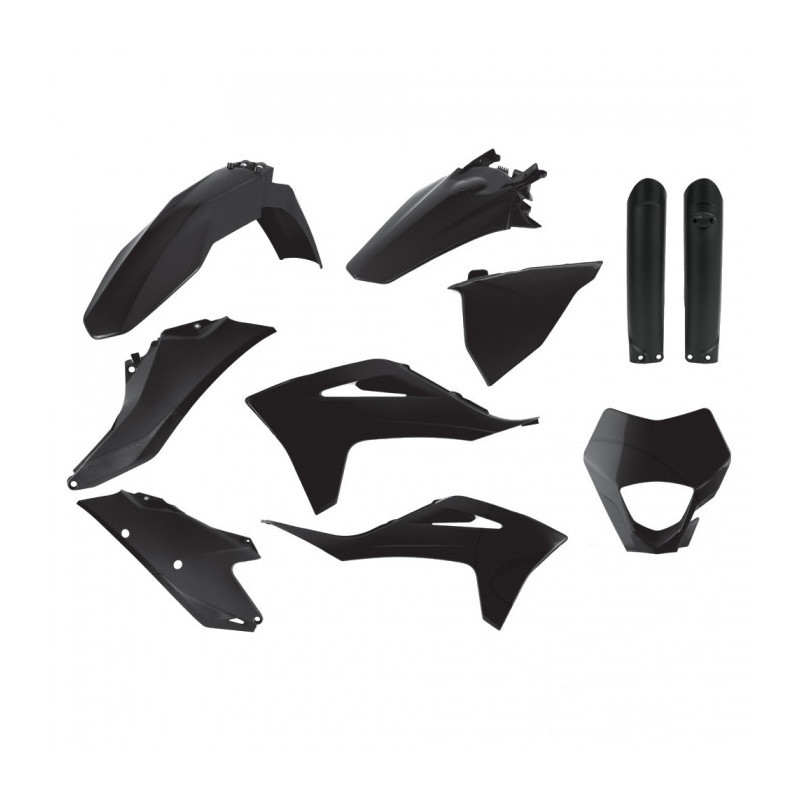 Kit Plastiques Complet Moto MX Polisport Noir Gas Gas EC 250 21-23