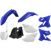 Kit Plastiques Complet Moto MX Polisport Bleu Y98/Blanc/ Noir Restyle 22'  Yamaha YZ 125 02-17