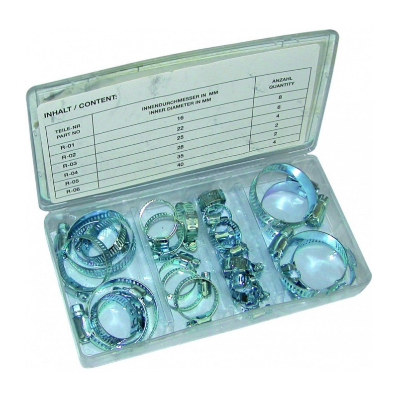 Assortiment de colliers de serrage 26 pièces