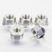 Ecrou Hexagonal à Bride Aluminium M8 x 1.25mm   Pack x 5