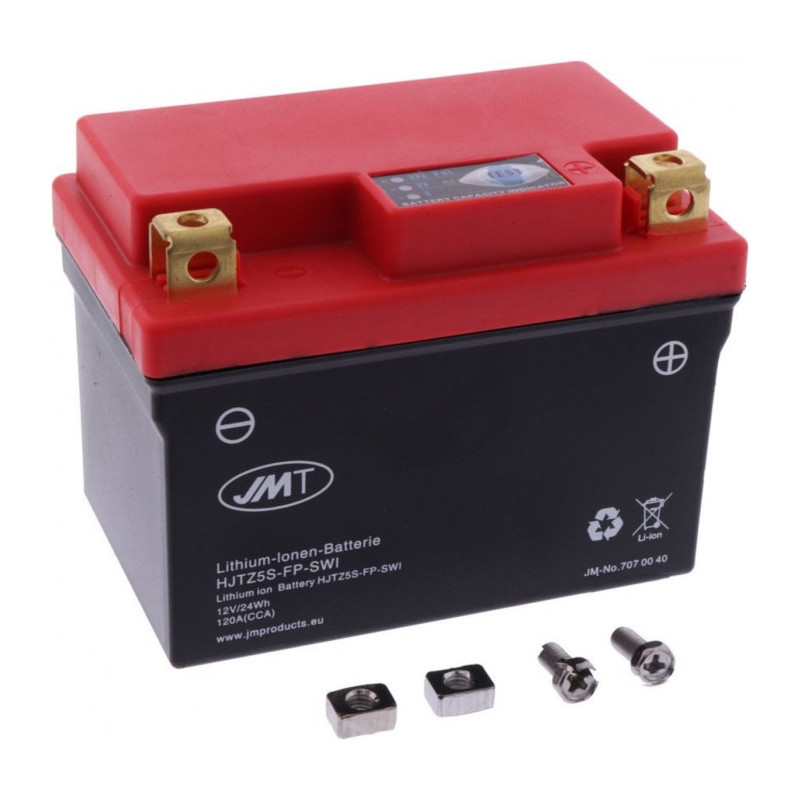 Batterie Moto JMT 12 V 2Ah / 24Wh Lithium-Ion a Ecran Etanche - HJTZ5S-FP-SWI