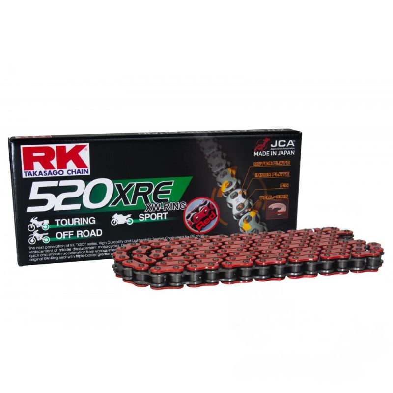 Chaîne RK 520 XRE 114 Maillons ROUGE a sertir