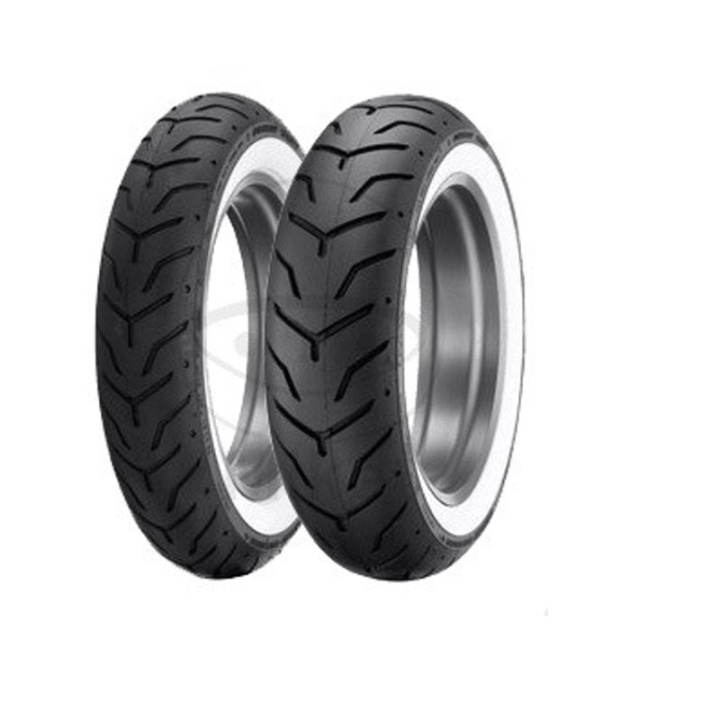 Pneu Moto Dunlop D407 H-D WW Flanc Blanc 180/65B16 81H TL Arrière