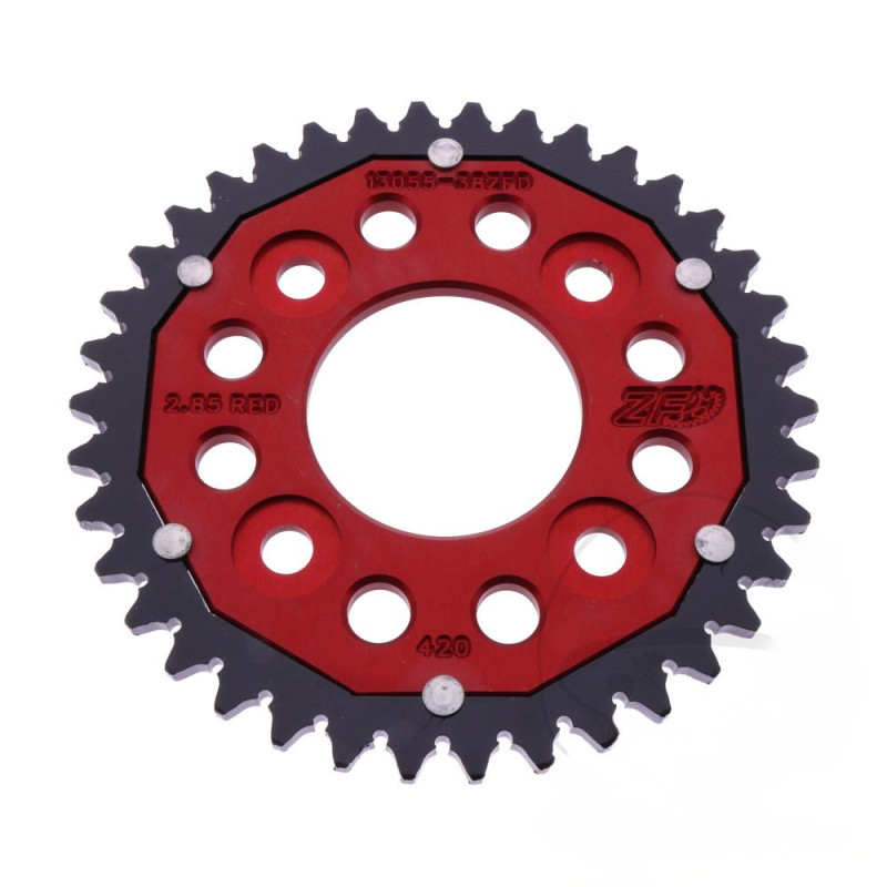 Couronne Bi Matière 38 dents PAS 420 ROUGE ZF Sprocket