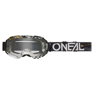 Masque ONeal B-10 ATTACK Noir/Blanc - Transparent