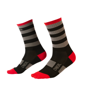 Chaussettes MTB Performance Sock STRIPE Noir/ Gris / Rouge (39-42)