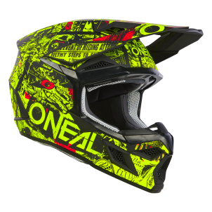 Casque Moto Cross Enfant  3SRS ATTACK Noir / Jaune Fluo