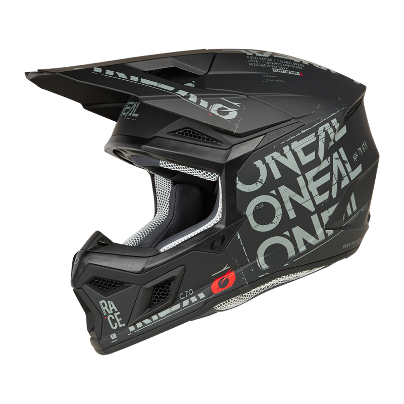 Casque moto Cross 3SRS STATIC Oneal Noir / Gris