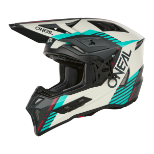 Casque Moto Cross EX-SRS QUIN Oneal  Gris / Bleu Turquoise