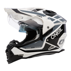 Casque Moto Trail SIERRA R Oneal Blanc / Noir / Gris