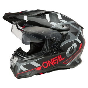 Casque Moto Trail D-SRS SQUARE Oneal Noir / Rouge / Gris