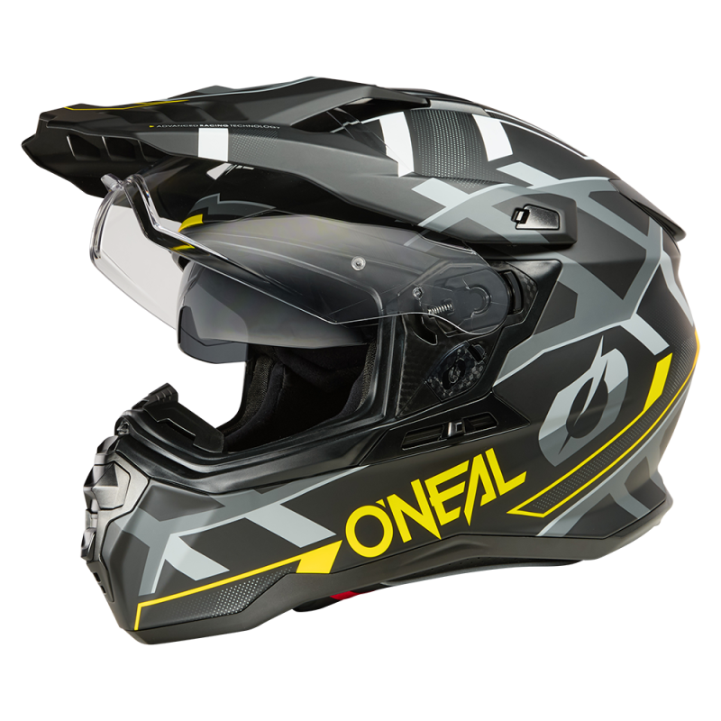 Casque Moto Trail D-SRS SQUARE Oneal Noir / Jaune Fluo / Gris