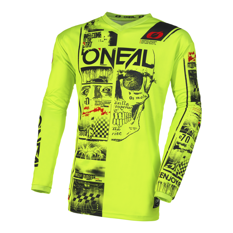 Maillot Moto Cross Enfant ELEMENT ATTACK Jaune Fluo / Black