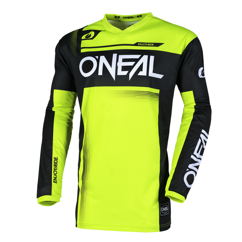 Maillot Moto Cross ELEMENT RACEWEAR Oneal Noir / Jaune Fluo