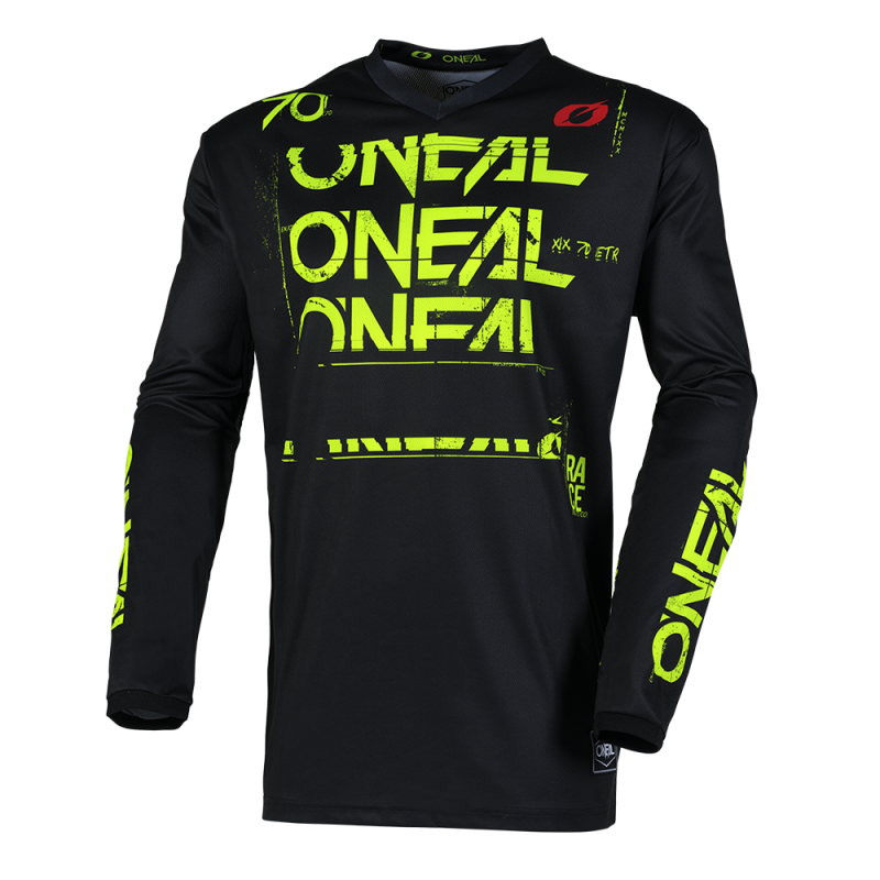 Maillot Moto Cross ELEMENT STATIC Oneal Noir / Jaune Fluo