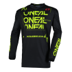 Maillot Moto Cross ELEMENT STATIC Oneal Noir / Jaune Fluo