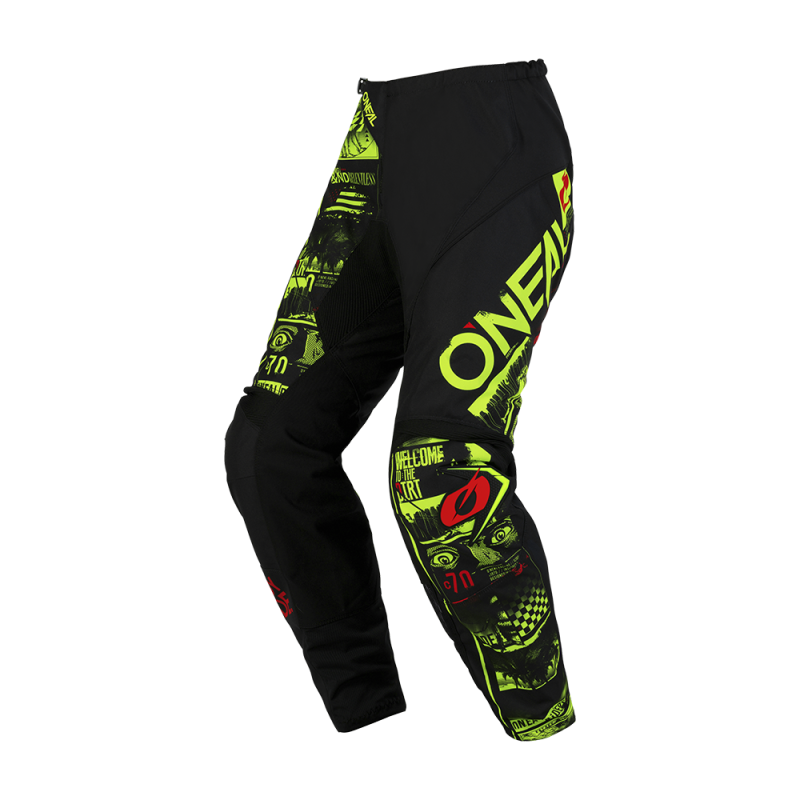 Pantalon Moto Cross ELEMENT ATTACK Oneal Noir / Jaune Fluo