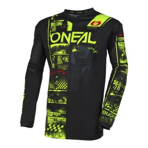 Maillot Moto Cross ELEMENT ATTACK Oneal Noir / Jaune Fluo