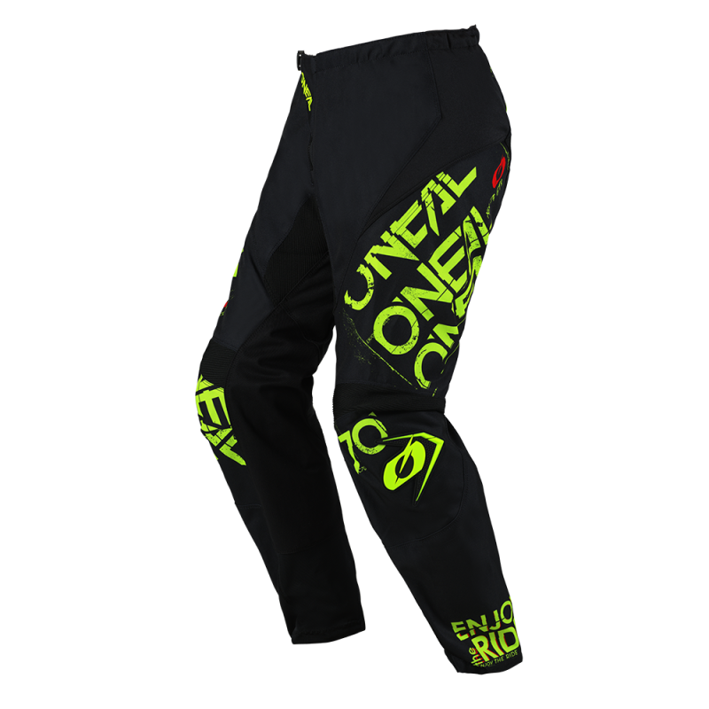 Pantalon Moto Cross ELEMENT STATIC Noir / Jaune Fluo